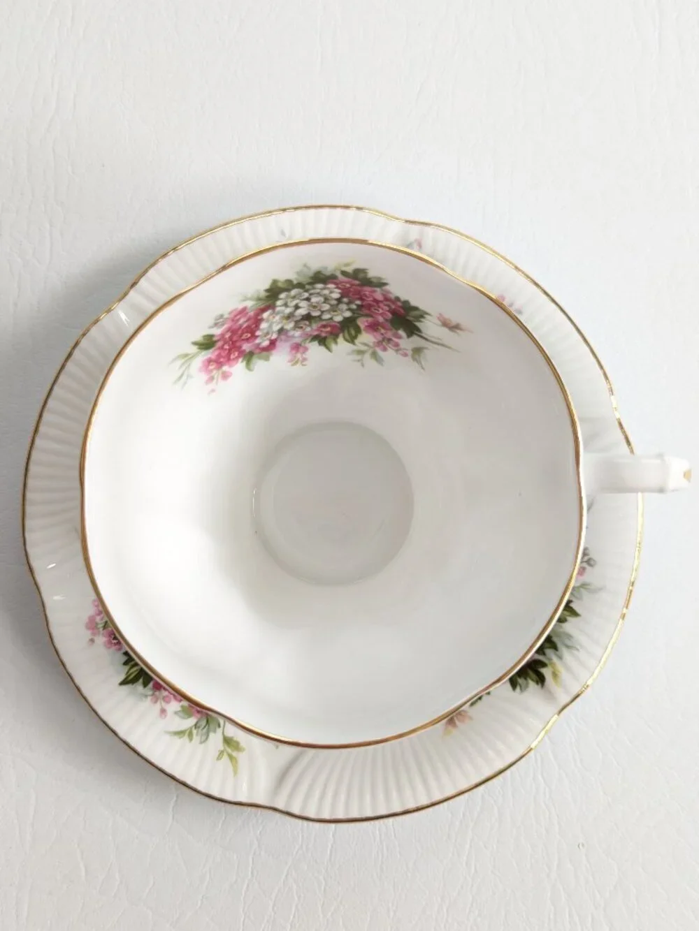Royal Albert Blossom Time Hawthorn Teacup & Saucer Bone China England Gilt